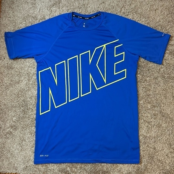 Men’s Nike Dri-Fit Tee - Size Medium - Blue/Neon Yellow​ - Picture 1 of 6